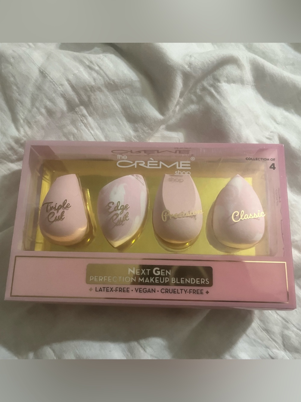 The Crème Shop Pink 4-Piece Makeup Sponge Blender Set